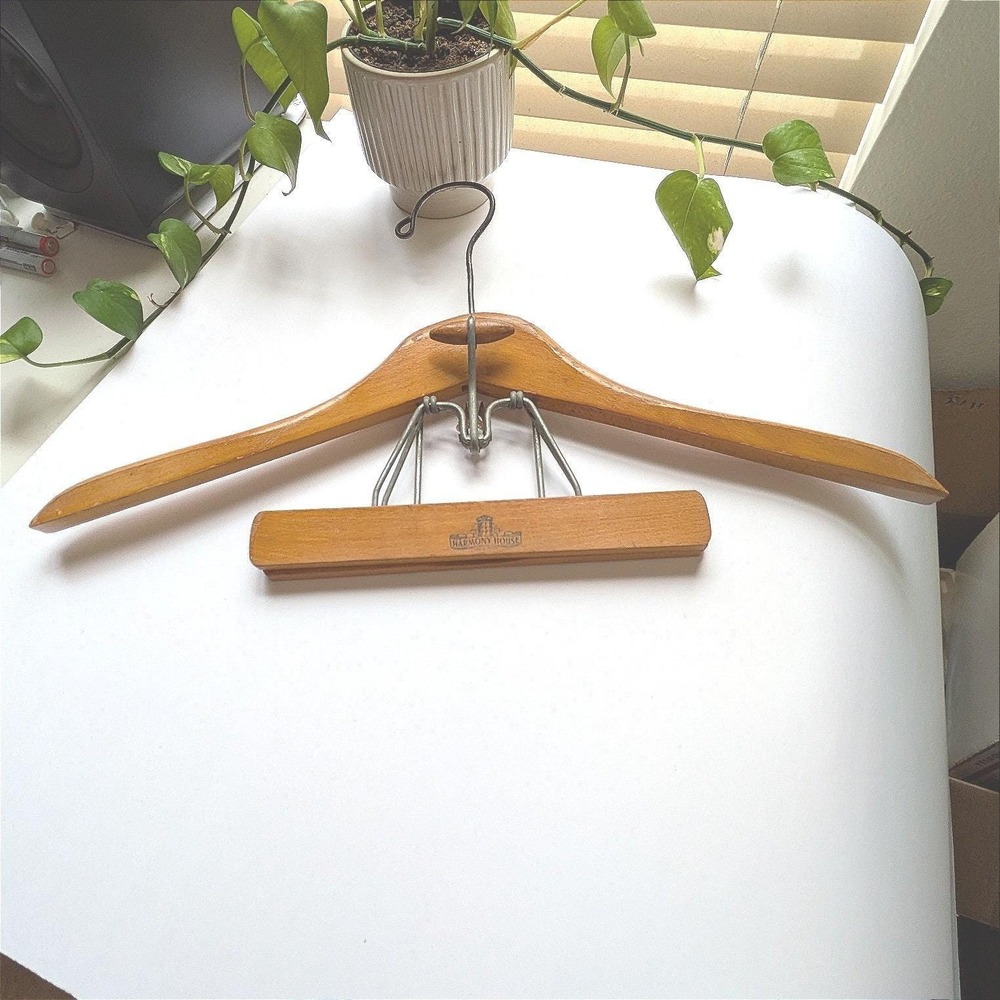 VINTAGE Harmony House Wooden Suit Hanger Dark Academia